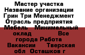 Мастер участка › Название организации ­ Грин Три Менеджмент › Отрасль предприятия ­ Мебель › Минимальный оклад ­ 60 000 - Все города Работа » Вакансии   . Тверская обл.,Осташков г.